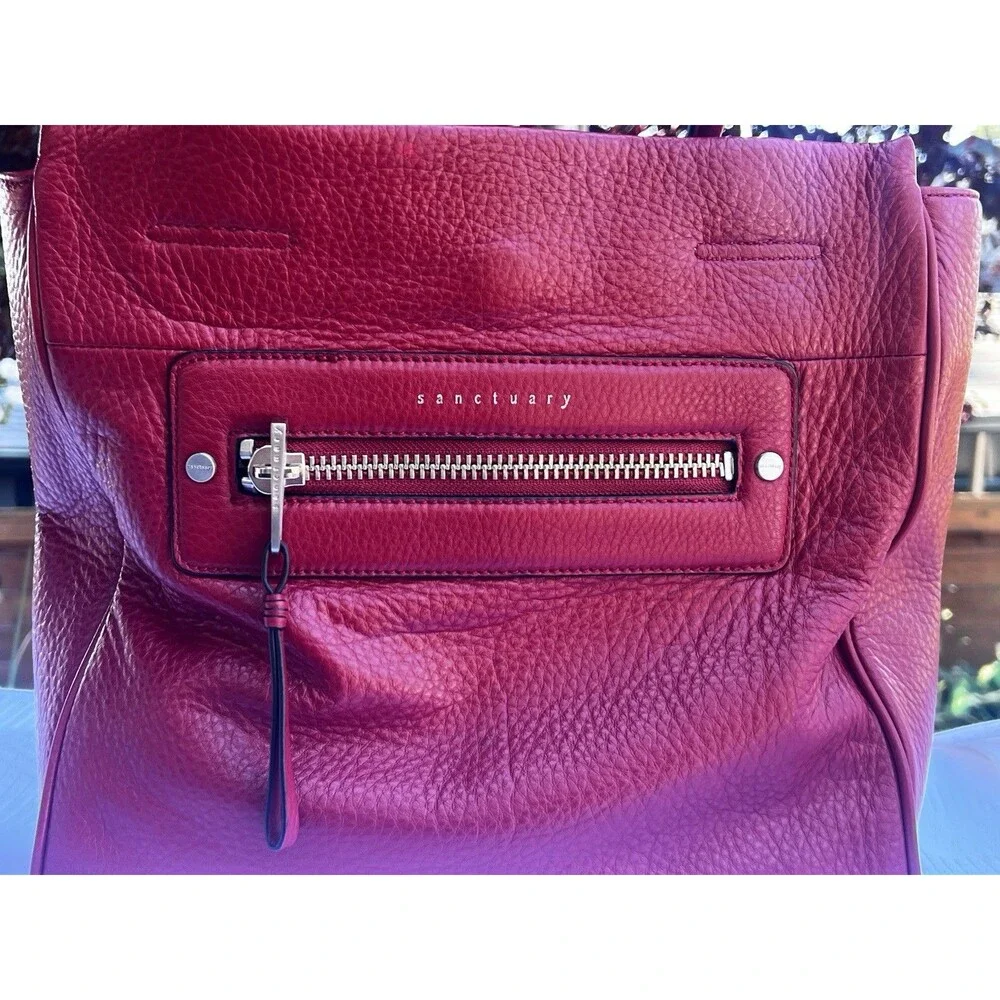 Sanctuary Hero Tote Red Pebbled Leather Satchel Shoulder Bag Nordstrom